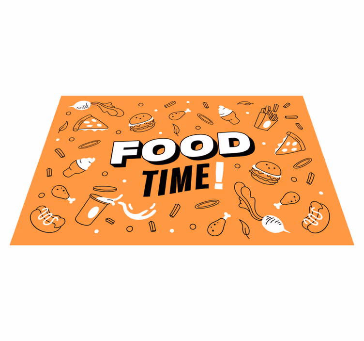 Mad tid illustration vinyltæppe til køkkenet - TenStickers