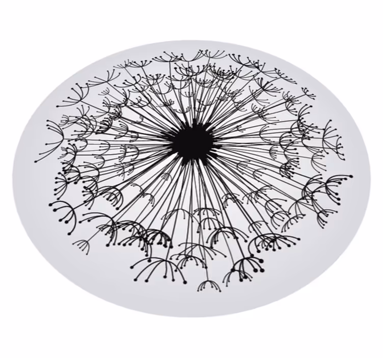 Rundt vinyltæppe med blade blomstertæppe - TenStickers