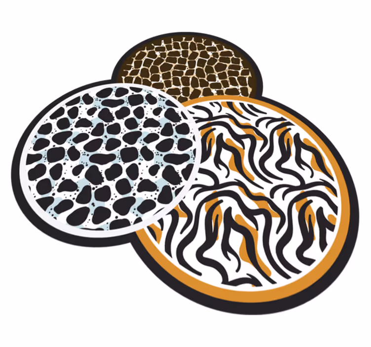 Safari motiv trio vinyltæppe med dyreprint - TenStickers