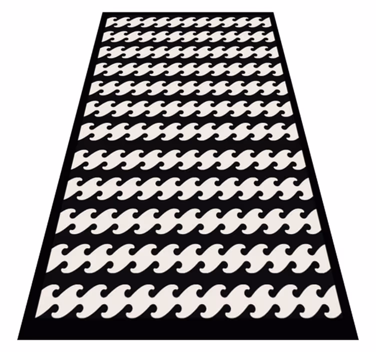 Usædvanlig form sort og hvid vinyl moderne tæppe - TenStickers