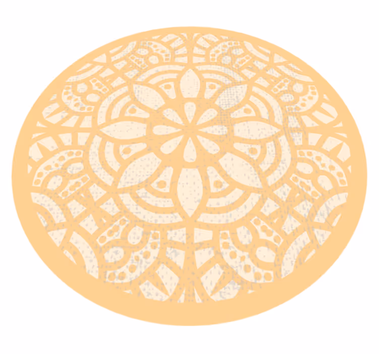 Beige cirkel vinyltæppe nordisk tæppe - TenStickers