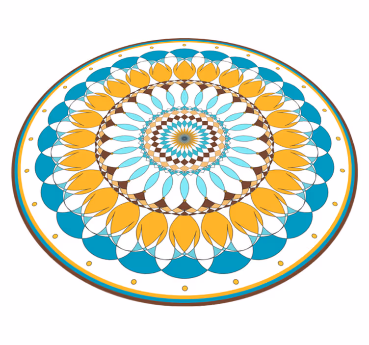 Rundt mandala vinyltæppe - TenStickers