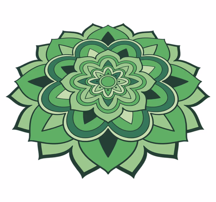 Grøn mandala tæppe - TenStickers
