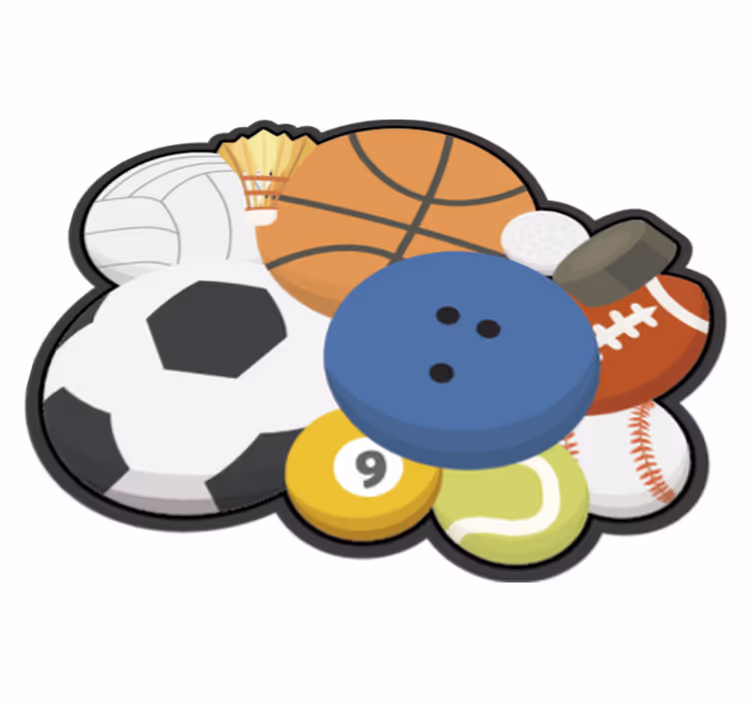 Sport bolde teen vinyl tæppe - TenStickers