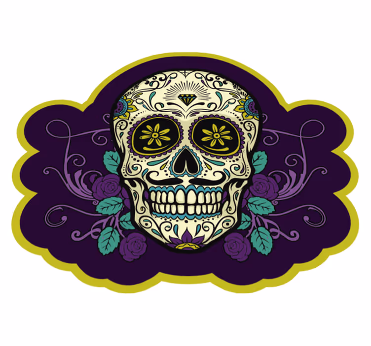 Mexicansk kranium vinyl tæppe - TenStickers
