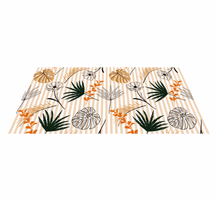 Botanisk tema Blomster og planter vinyltæppe - TenStickers