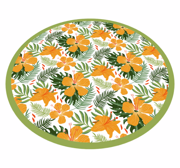 Tropisk blomsterharmoni Blomster og planter vinyltæppe - TenStickers