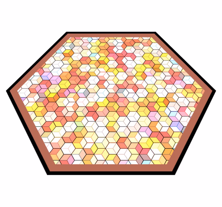 Sekskantet spektrum geometriske vinyl tæppe - TenStickers