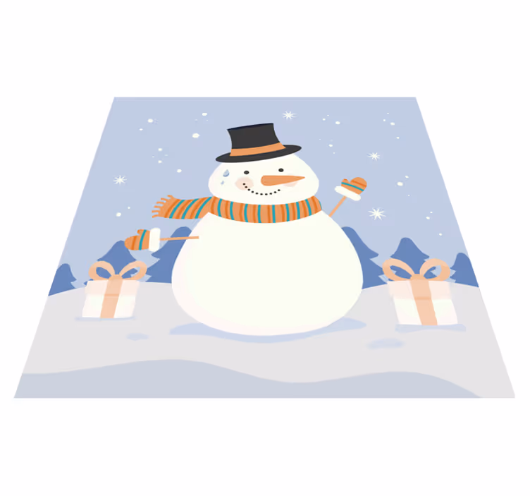 Sne mand juletræsmåtte - TenStickers
