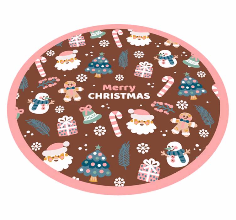Dekorativ glædelig jul juletræsmåtte - TenStickers