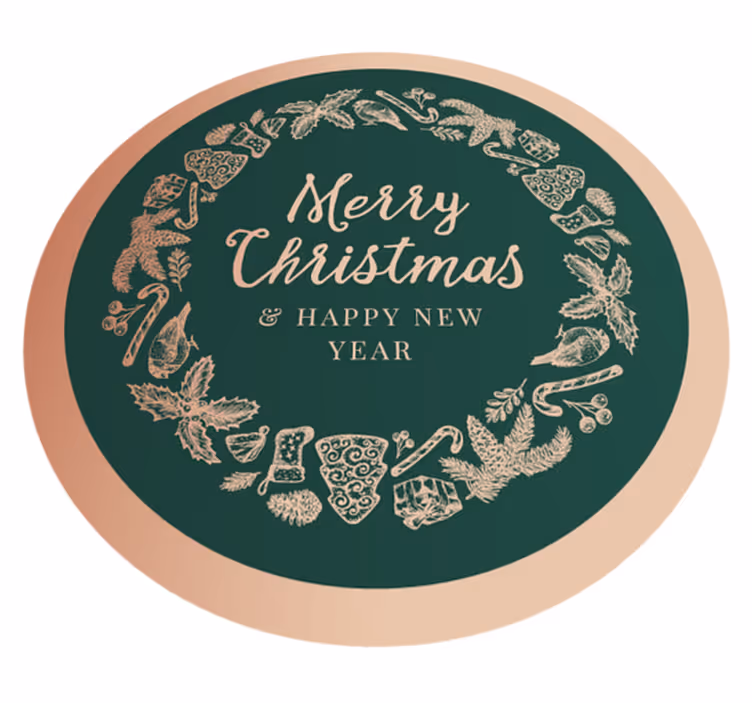 God jul og godt nytår julemåtte - TenStickers