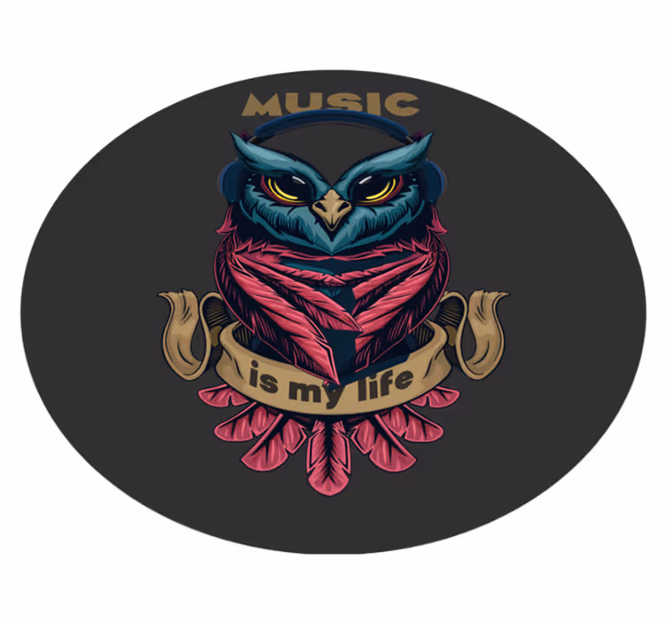Ugle musik emblem vinyl tæppe til teenagere - TenStickers