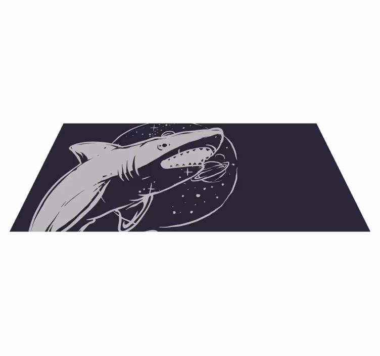 Haj fisk vilde illustration dyr tæppe - TenStickers