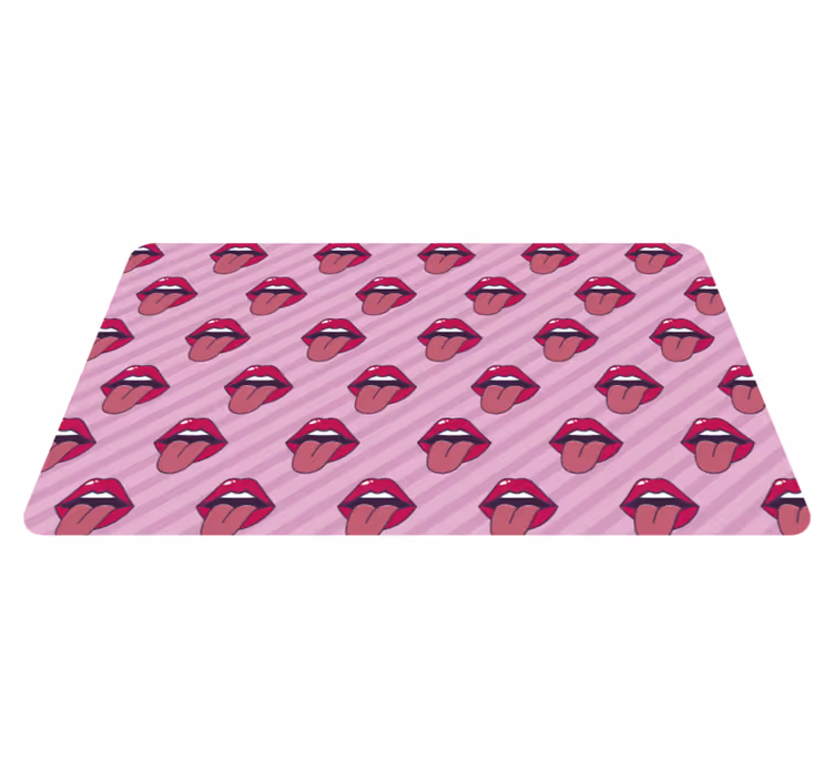 Pink tunge og læber teen vinyl tæppe - TenStickers