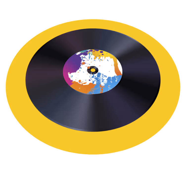 Abstrakt stænk rekord tekstur vinyl tæppe - TenStickers
