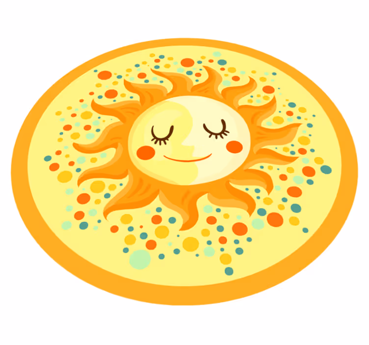 Gul sol natur vinyl tæppe - TenStickers