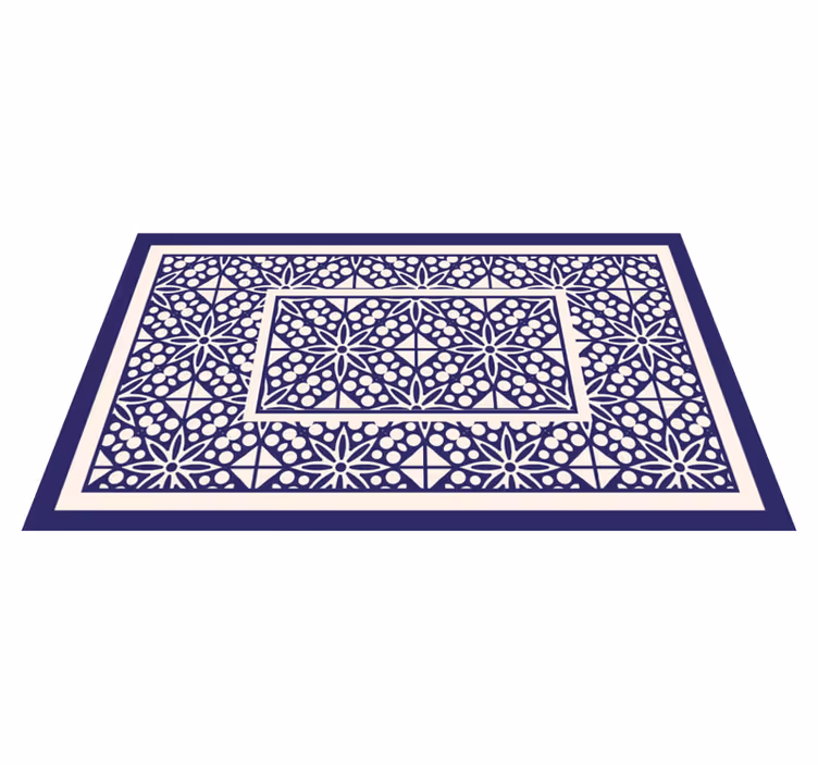 Dekorativt geometrisk mønster vinyl tæppe med fliseeffekt - TenStickers