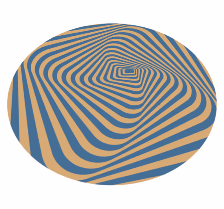 Trippy blå linjer moderne tæppe - TenStickers