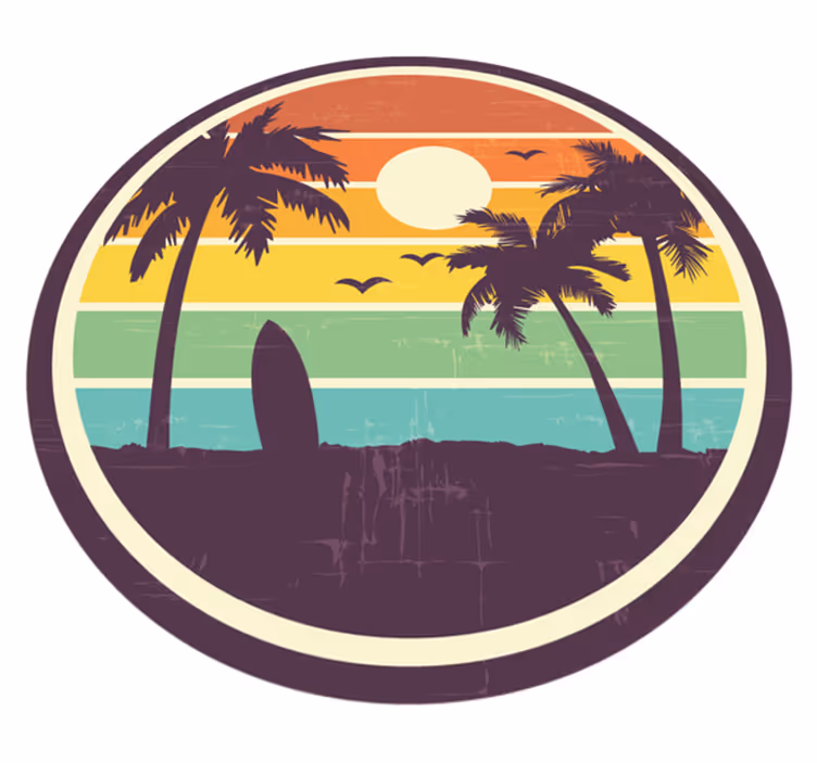 Tropisk solnedgang scene natur vinyl tæppe - TenStickers