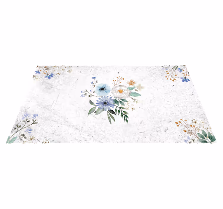 Blomstermarmor elegance Blomster og planter vinyltæppe - TenStickers