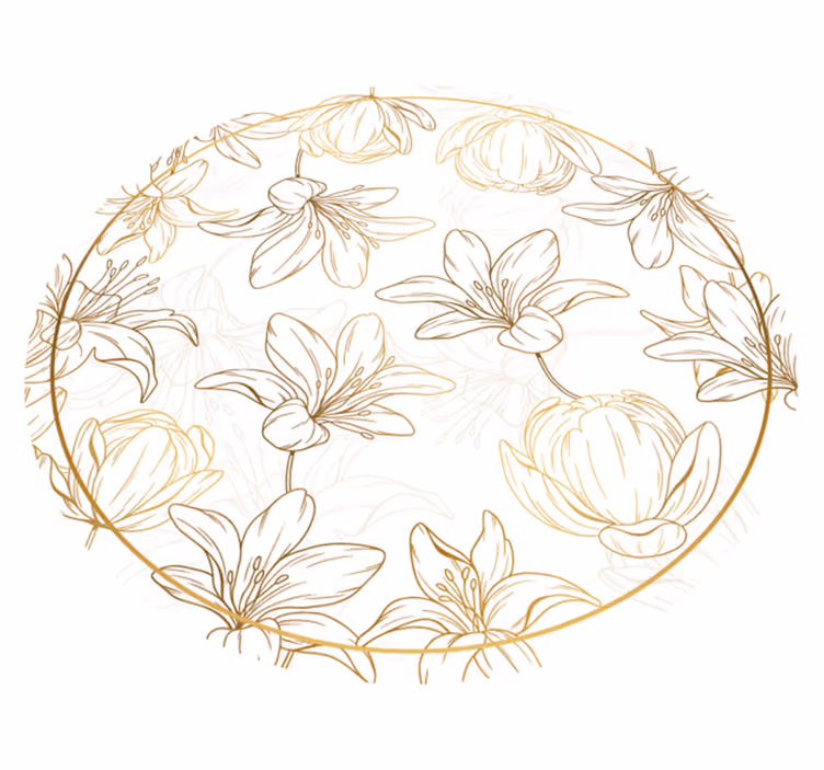 Gyldne blomster blomstertæppe - TenStickers