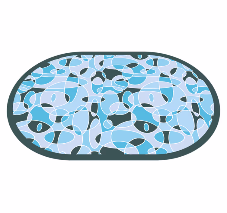 Blå ovalt minimal vinyl tæppe - TenStickers