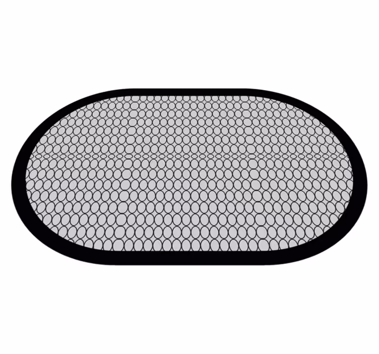 Grå oval minimal vinyl tæppe - TenStickers