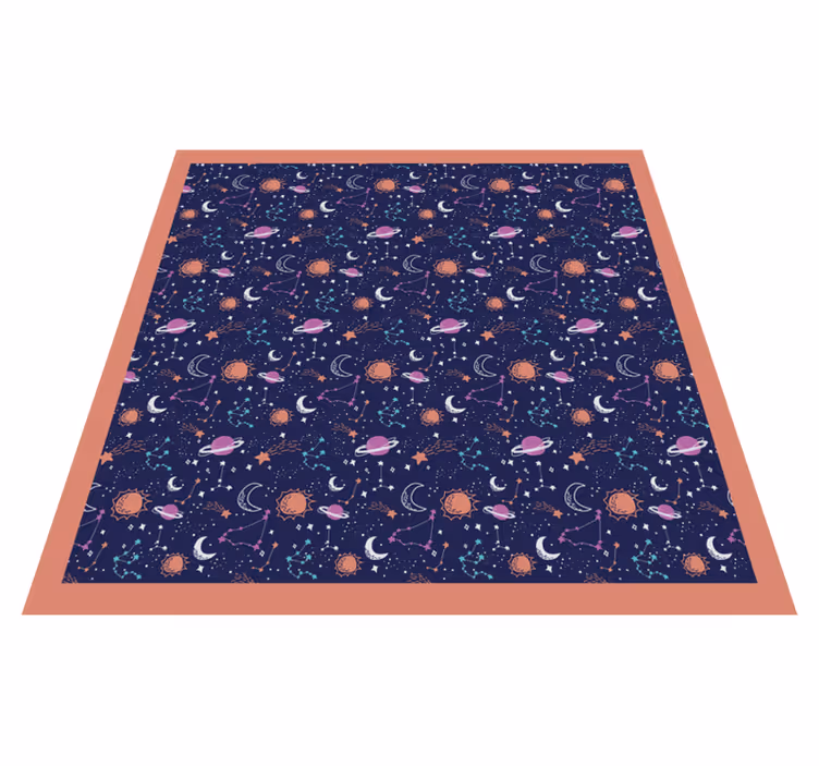 Kosmisk rumleg vinyl tæppe - TenStickers