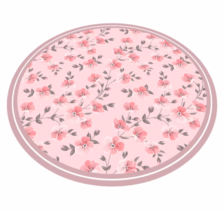 Blomster cirkel design Blomster og planter vinyltæppe - TenStickers