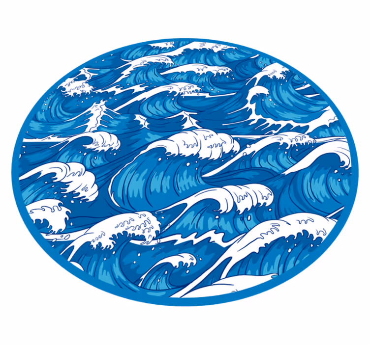 Japanske bølger natur vinyl tæppe - TenStickers
