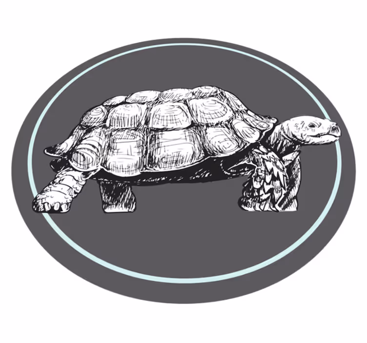 Grøn og brun skildpadde illustration dyretæppe - TenStickers