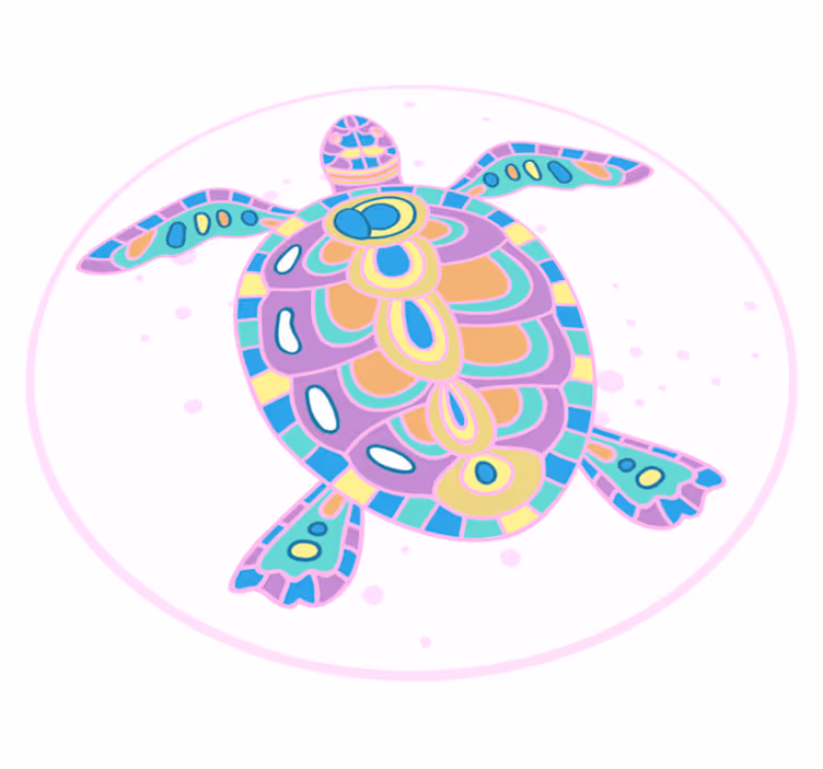 Glade skildpadder dyr tæppe - TenStickers