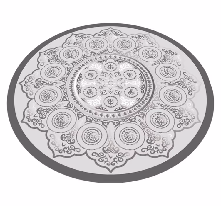 Grå mandala mønster mandala vinyl tæppe - TenStickers