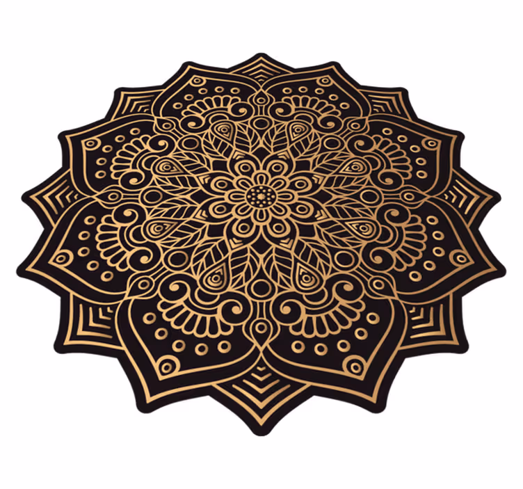 Indviklet mandala overlejring mandala vinyl tæppe - TenStickers