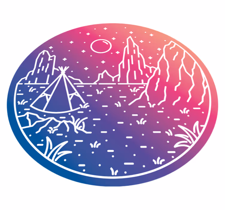 Camping natscene natur vinyl tæppe - TenStickers