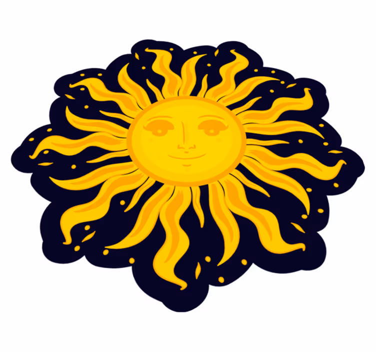 Boho sun etnisk vinyltæppe - TenStickers