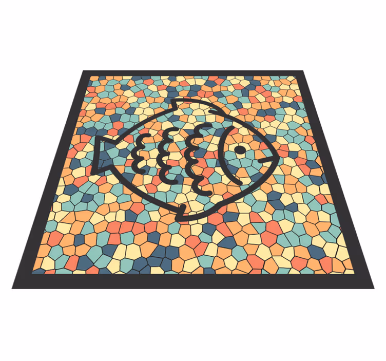 Mosaik fisk mosaik gulvfliser - TenStickers