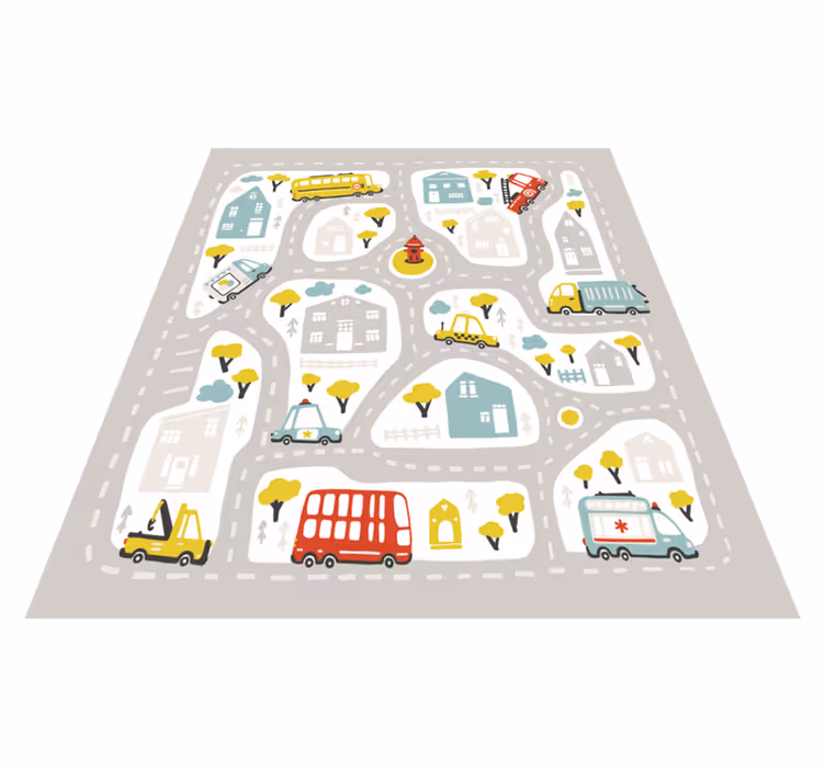 Bytrafikvej vej vinyl tæppe - TenStickers