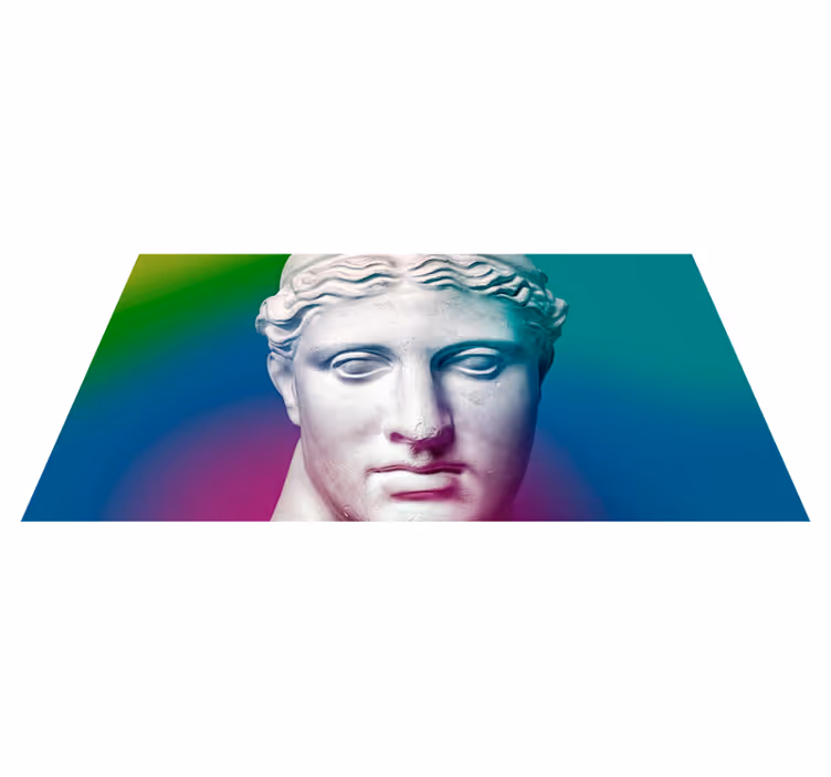 Skulpturel gradient minimalistiske vinyl tæppe - TenStickers