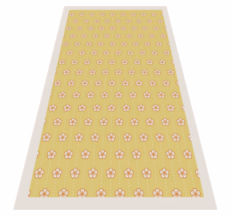 Gul kirsebærblomst mønster blomstertæppe - TenStickers