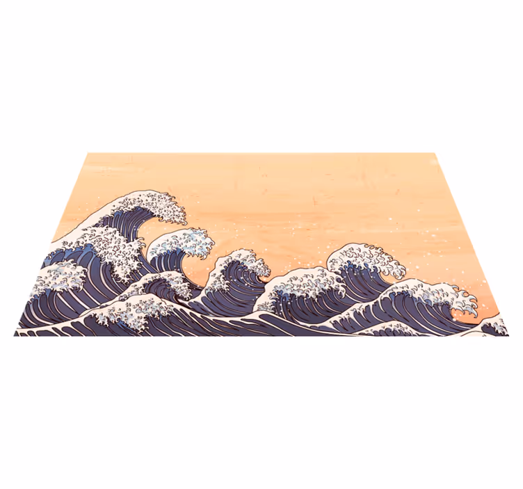 Traditionelt japansk bølge vinyl tæppe - TenStickers