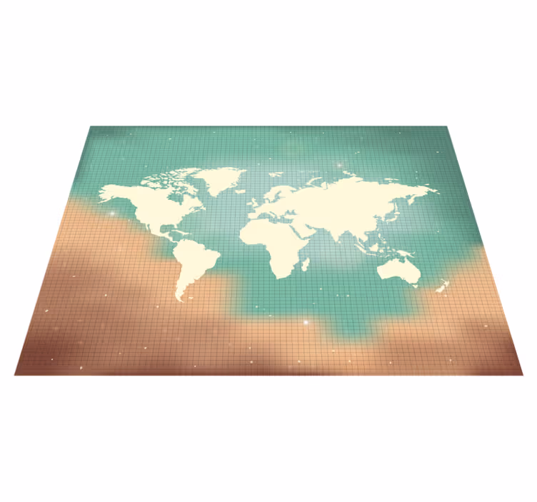 Illustration af verdenskort verdenskort vinyl tæppe - TenStickers