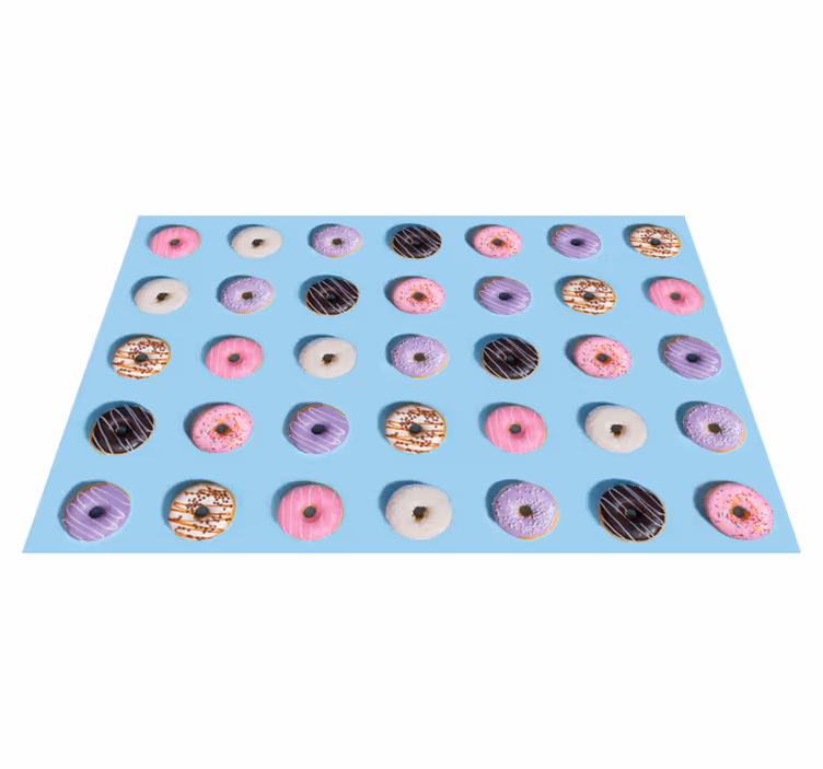 Realistisk donuts mønster spisestue tæppe - TenStickers