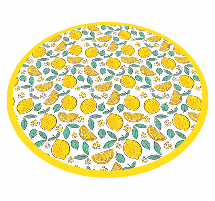 Citrusmønstret design Blomster og planter vinyltæppe - TenStickers