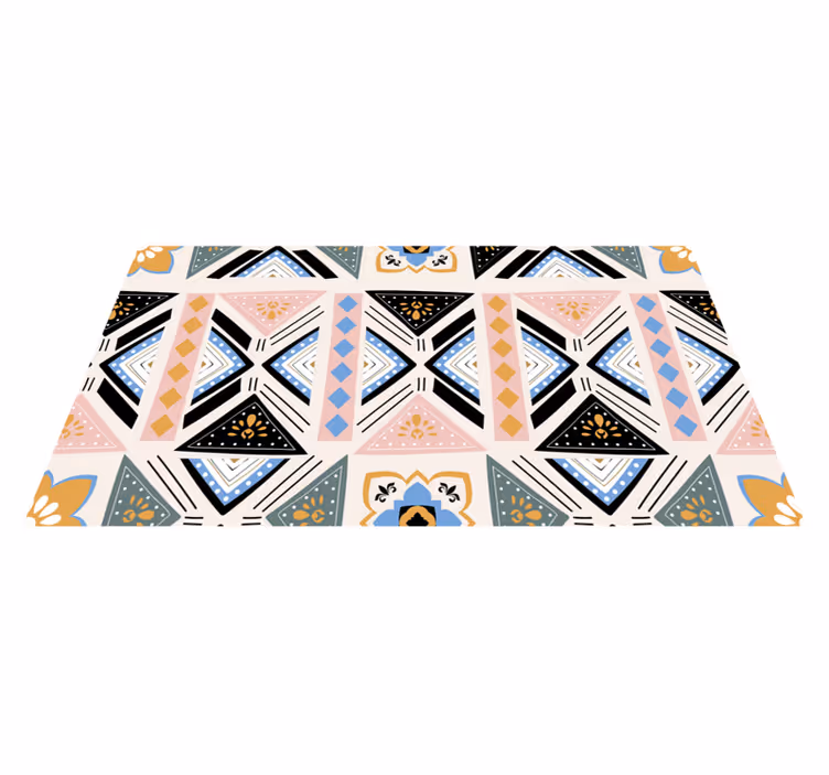 Geometrisk mønster gobelin geometriske vinyl tæppe - TenStickers