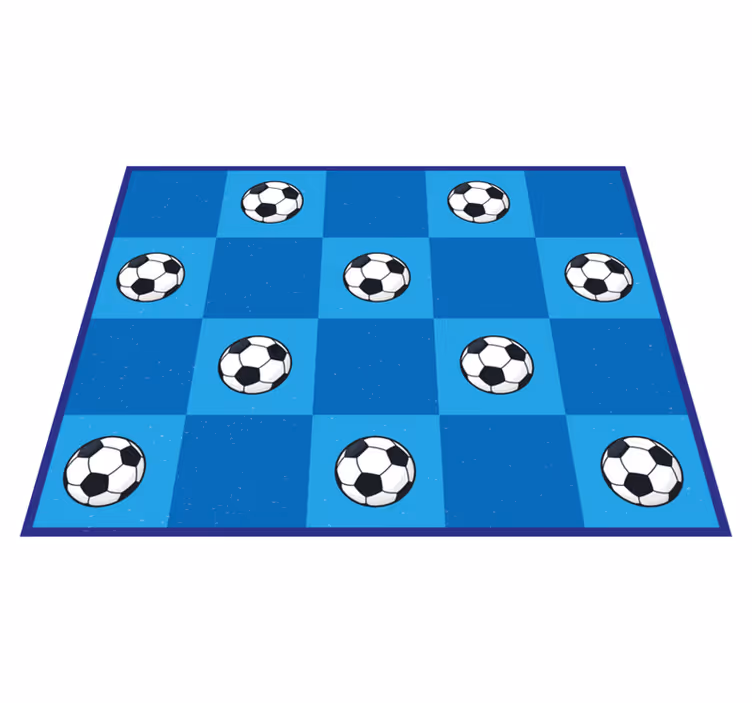 Fodbold kvadrater spilmåtte - TenStickers