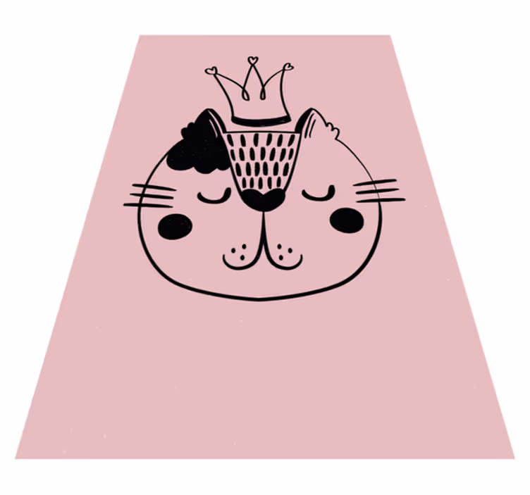 Kronet kat illustration vinyltæpper med dyr - TenStickers