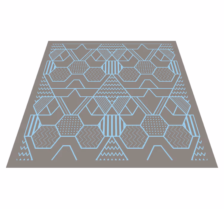 Blå sekskanter og diamanter mosaik gulvfliser - TenStickers