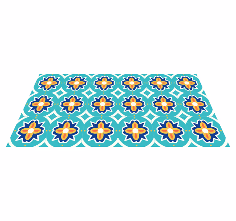 Tourquise tekstureret mosaik gulvfliser - TenStickers
