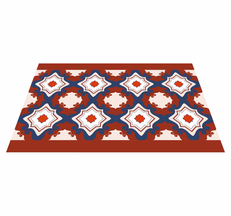 Rød vintage fliser mosaik gulvfliser - TenStickers